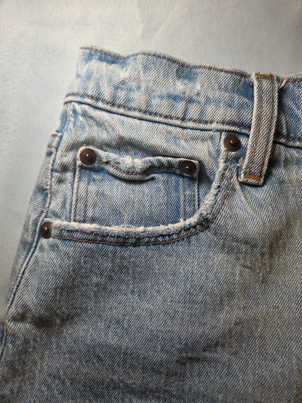 Abercrombie & Fitch Dad Short High Rise Womens 27  Distressed Denim Shorts - Picture 6 of 13